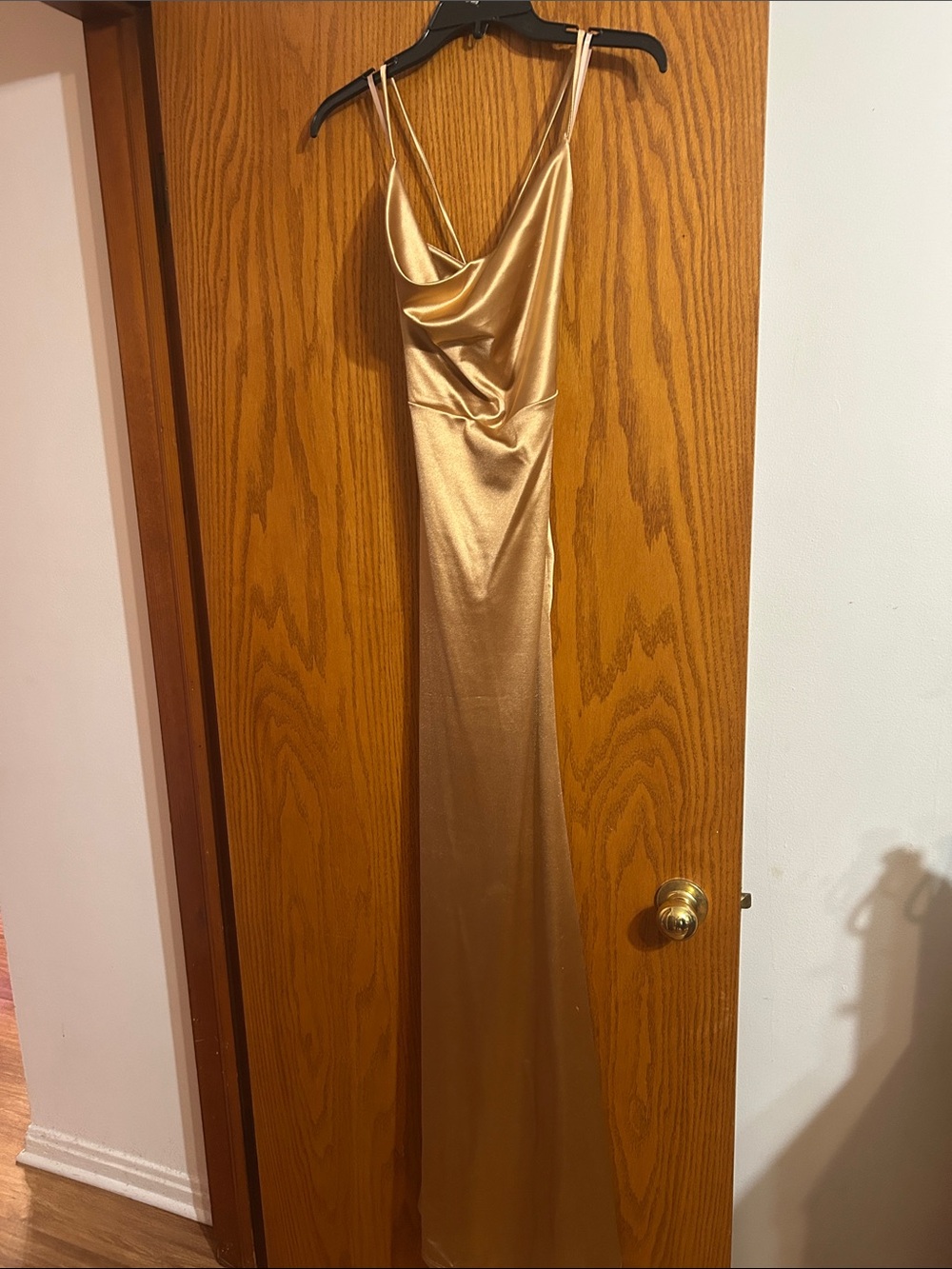 Windsor Metallic Gold Cowl Neck Slip Gown